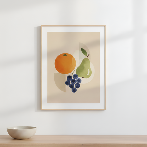 Art mural de cuisine avec des fruits - Décor frais