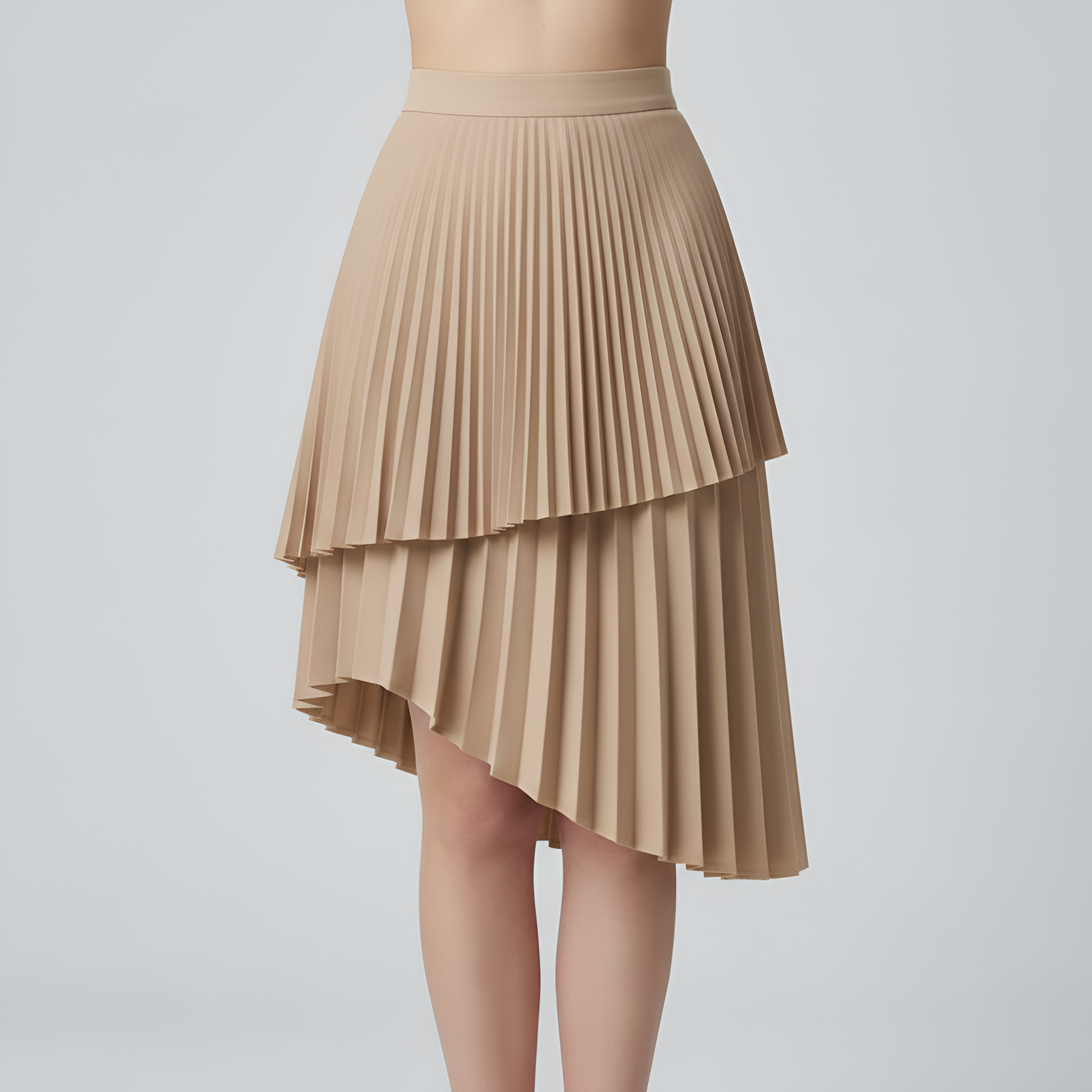 Jupe Plissée Longue Taille Haute Femme