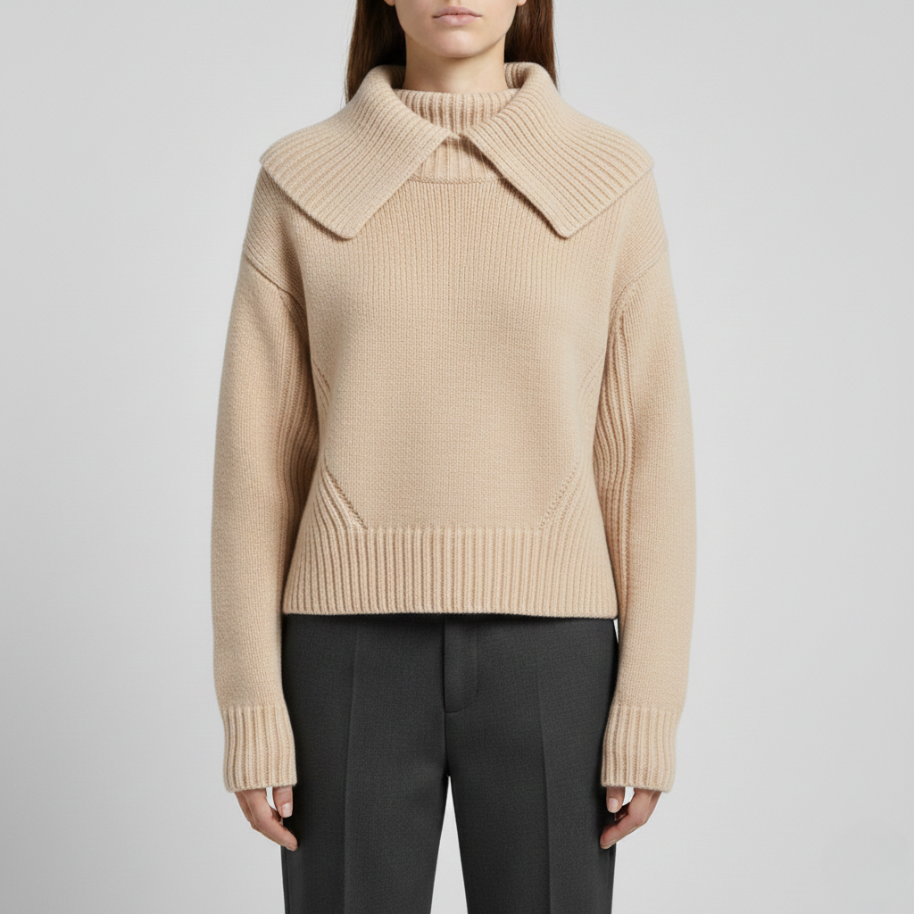 Pull en Tricot pour Femmes, Coupe Architecturale Douce