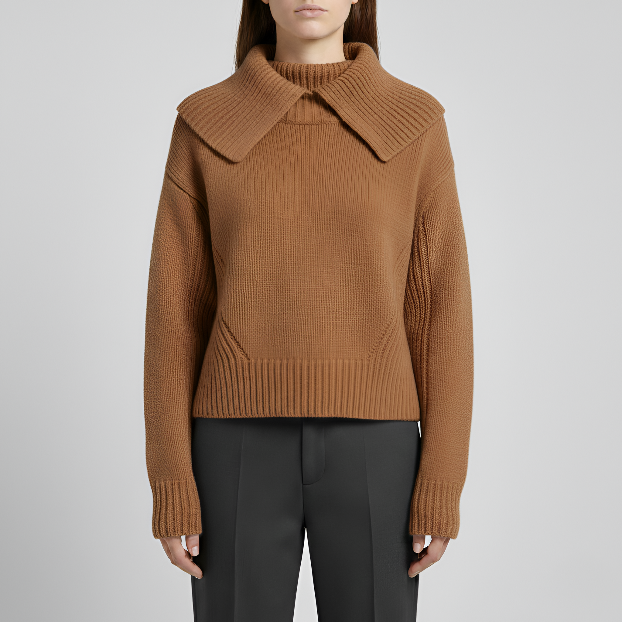 Pull en Tricot pour Femmes, Coupe Architecturale Douce