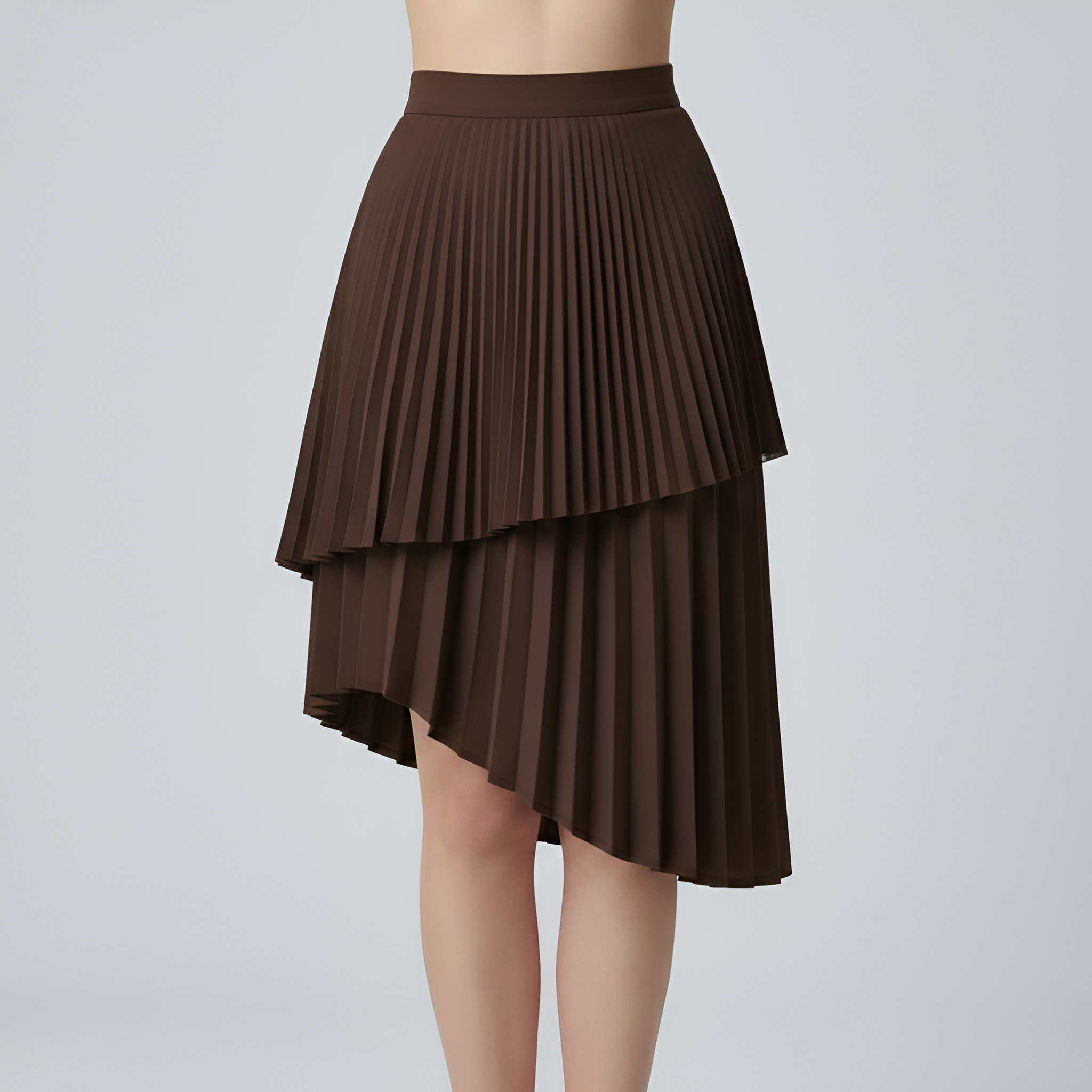 Jupe Plissée Longue Taille Haute Femme