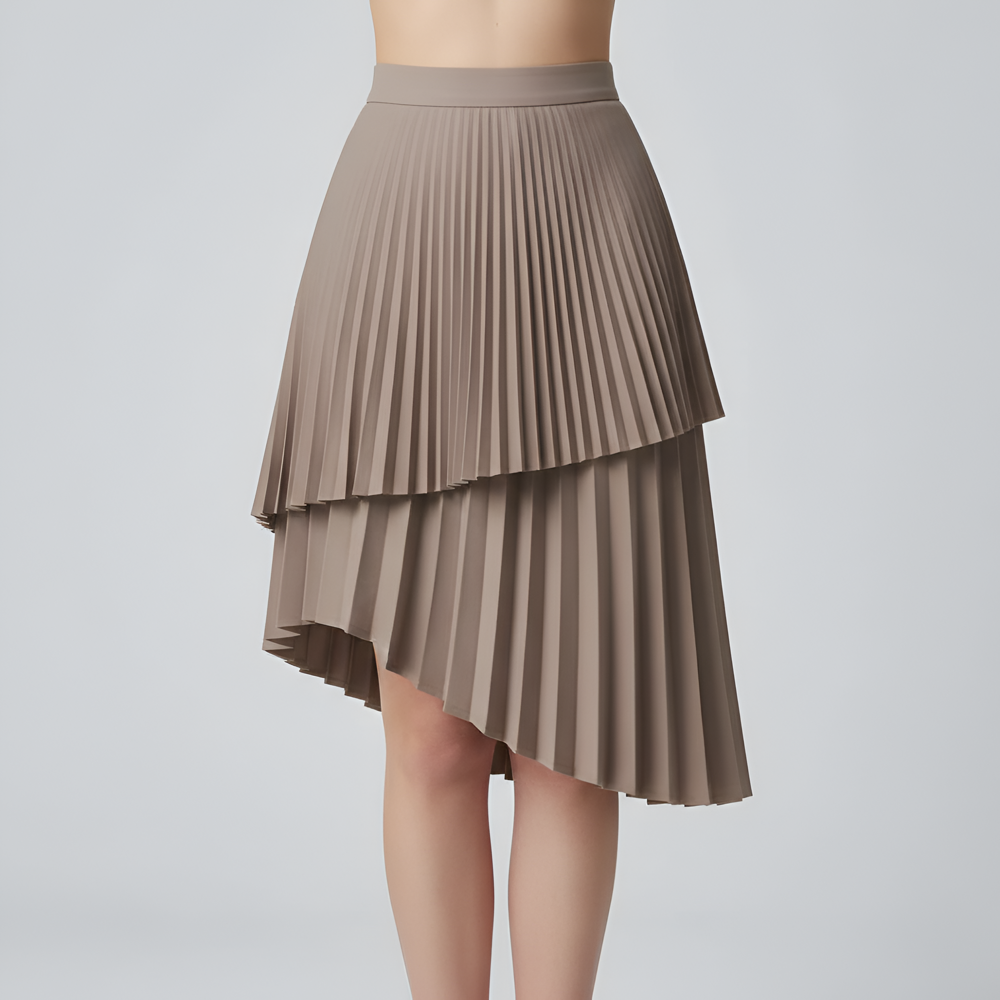 Jupe Plissée Longue Taille Haute Femme